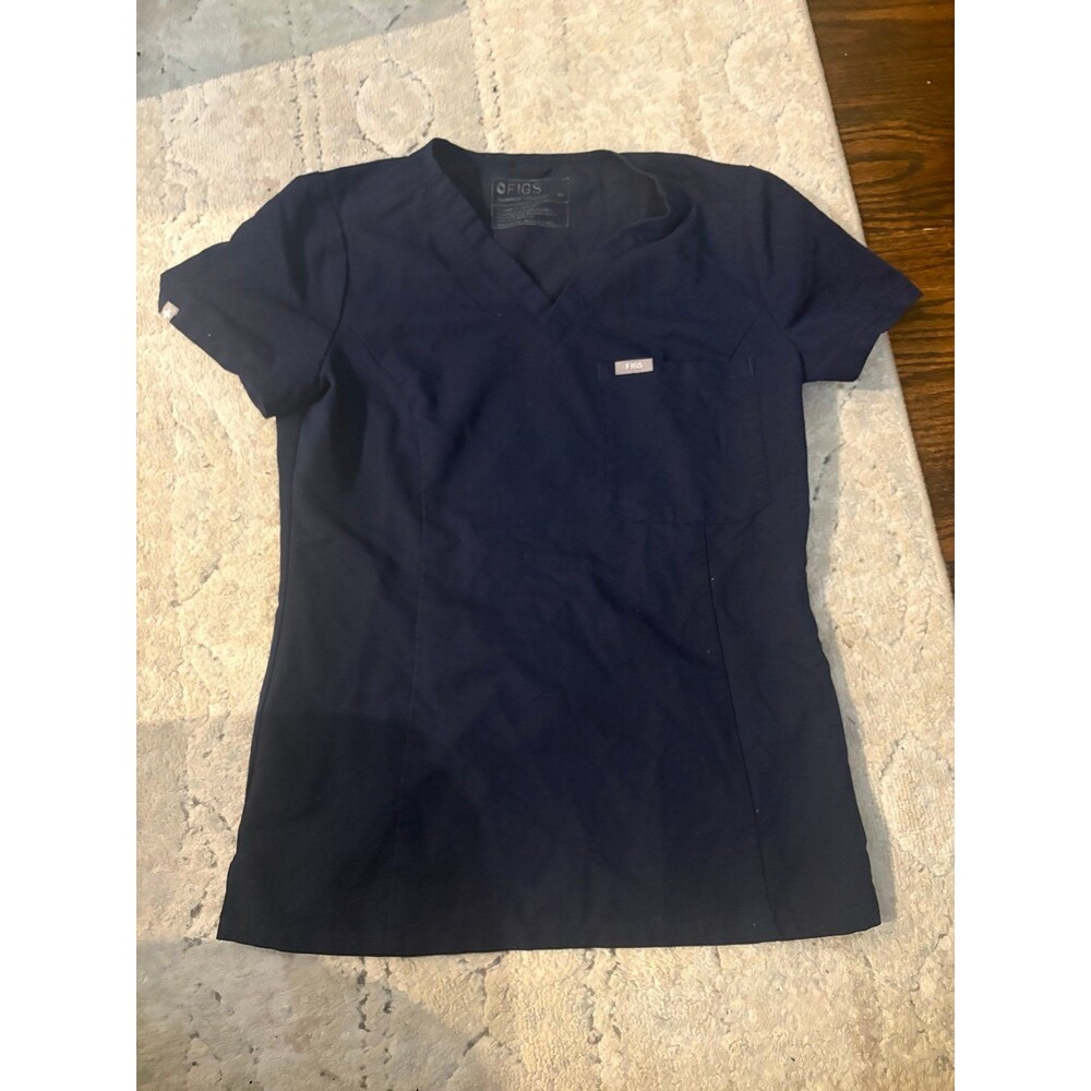 FIGS Technical Collection Navy Blue V-Neck Scrub Top